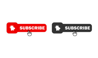 Poster - Subscribe button icon set. Social media follower concept. Vector EPS 10. Isolated on white background