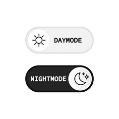 Poster - Daymode and nightmode switch button. Light and dark theme. Vector EPS 10. Isolated on white background