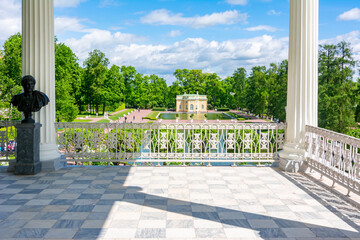 Catherine park seen from Cameron gallery, Tsarskoe Selo (Pushkin), Saint Petersburg, Russia