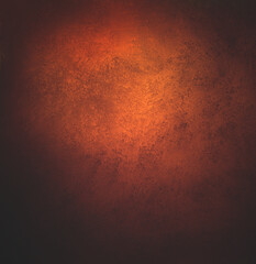 Wall Mural - abstract orange background, old black vignette border or frame, vintage grunge background texture de