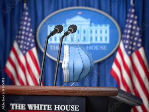 Cuadros en Lienzo Mask on microphone in White House