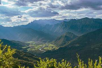 Canvas Print - Autumn evening in the Soca valley.