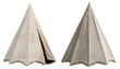 Ancient Viking military tents. Tents isolated on a white background. Isolate historic reconstructions of wood and fabric. Shields and spears near the tent.