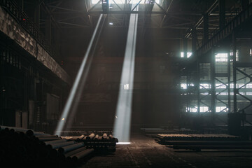 Wall Mural - Beams in old industrial building or warehouse