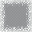 Frozen window glass ice with snow on transparent background. Vector