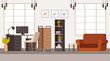 © Irina - Office interior room furniture concept. Vector flat graphic design illustration