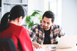 © Monster Ztudio - Coworking process, Corporate employees team working brainstorm project document sheet paperwork. Business startup company teamwork on meeting in modern office