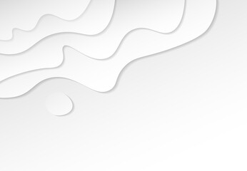 Poster - Abstract of gradient white design of wavy paper cut pattern design artwork background. illustration vector eps10