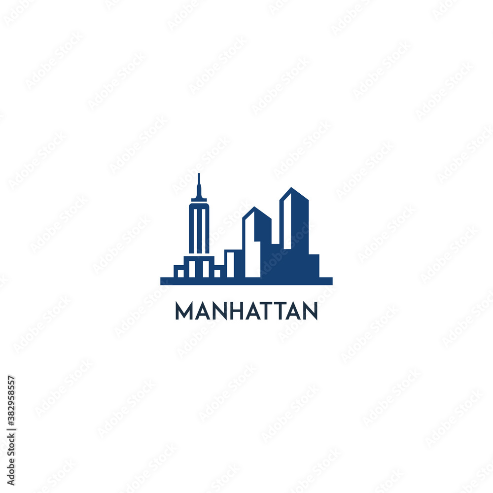 Manhattan City Logo Stock Vector | Adobe Stock