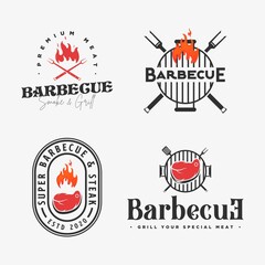 Wall Mural - vintage barbecue logo, icon and illustration