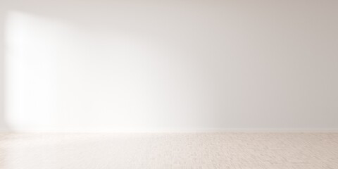 Empty room with blank black wall with soft window shadow and hardwood floor - presentation or gallery architecture background element