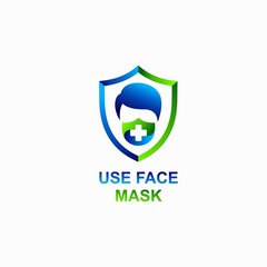 Wall Mural - face mask vector icon template