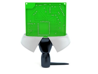 Canvas Print - Circuit board with business collar