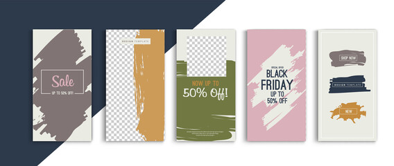 Poster - Black friday sale stories template vector design. Vector design.