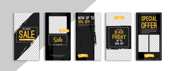 Poster - Black friday sale stories template vector design. Vector design.