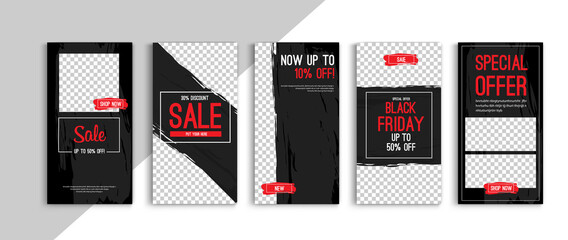 Poster - Black friday sale stories template vector design. Vector design.