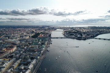 Aerial Townscape of Saint Petersburg City. Central  District