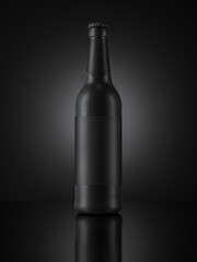 Leinwandbilder - Model of matt black beer bottle.