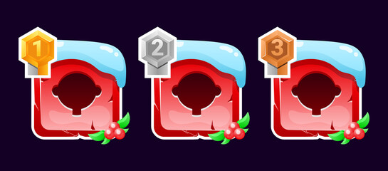 Wall Mural - set of christmas avatar frame panel for gui asset elements vector illustration