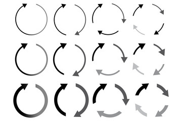 Poster - Circular arrows. Round icon recycling. Repeat symbol. Renewal logo. Motion illustration. Progress in motion. Stock photo.