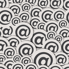 Seamless pattern with paper signs of email. Vector illustration with graphic elements for print or textile.