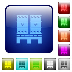 Poster - Pallet with biohazard waste color square buttons