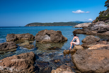 Sticker - Isola d'Elba, vista dalla spiaggia