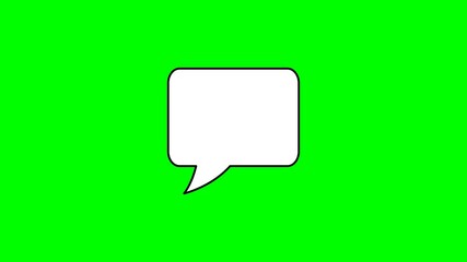 Poster - Chat, speech bubble icon animation on green background 4K video