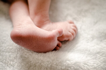 baby feet in bed