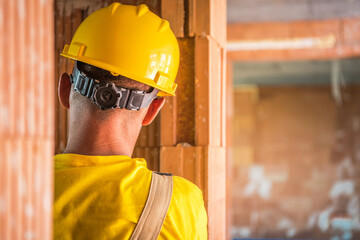 Construction Worker in Yellow Hard Hat