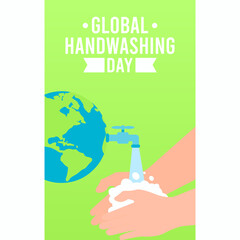 Vector graphic of global handwashing day good for global handwashing day celebration. flat design. flyer design.flat illustration.