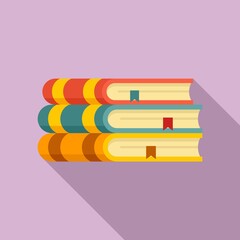 Poster - Library historical book stack icon. Flat illustration of library historical book stack vector icon for web design