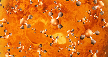 3d illustration Venus with the detection of phosphine and phosphorus in Venus' atmosphere. And indicators of possible life.This element of this image was adorned by NASA