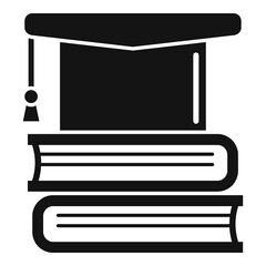 Fototapete - Library graduated hat icon. Simple illustration of library graduated hat vector icon for web design isolated on white background