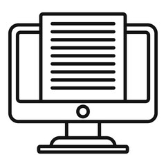 Poster - Online library icon. Outline online library vector icon for web design isolated on white background