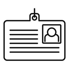 Poster - Library id card icon. Outline library id card vector icon for web design isolated on white background