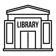 Poster - library building icon. outline library building vector icon for web design isolated on white backgro