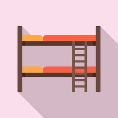 Poster - Hostel bunk bed icon. Flat illustration of hostel bunk bed vector icon for web design