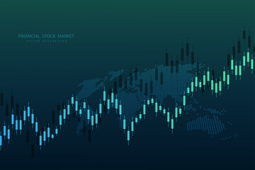 Poster - Stock market graph or forex trading chart for business and financial concepts, reports and investment . Vector illustration