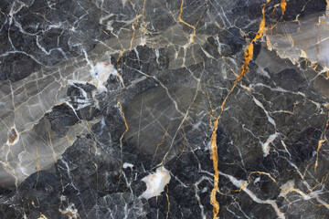 Wall Mural - Patterned of dark gray marble (Russia Gold) texture for interior or other design. Abstract background.
