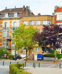 Poster - Cityscape, street, residential, Brussels, Belgium