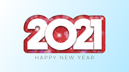 Wall Mural - Happy New Year 2021 text design.