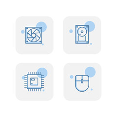 Poster - Creative blue computer component icons design vector