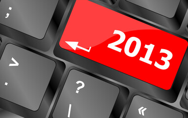 Poster - 2013 new year keyboard key button close-up
