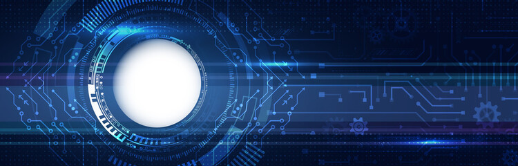 Abstract technology background. Futuristic digital innovation background. Wide Hi-tech communication concept.