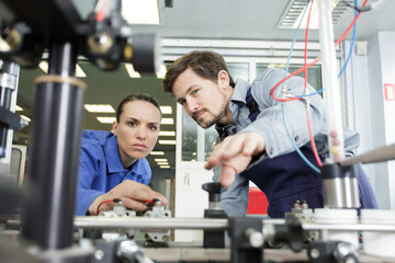 female apprentice electrical engineers in cable finishing factory