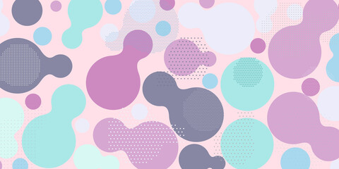 Poster - Abstract metaball background in beige, light blue and pink colors