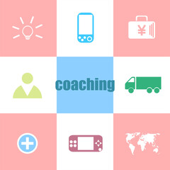 Poster - Text coaching. Education concept . Can be used for workflow layout, diagram, business step options, banner