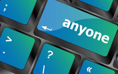 Poster - keyboard with enter button, anyone word on it