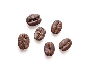 Wall Mural - Coffee beans isolated on white background